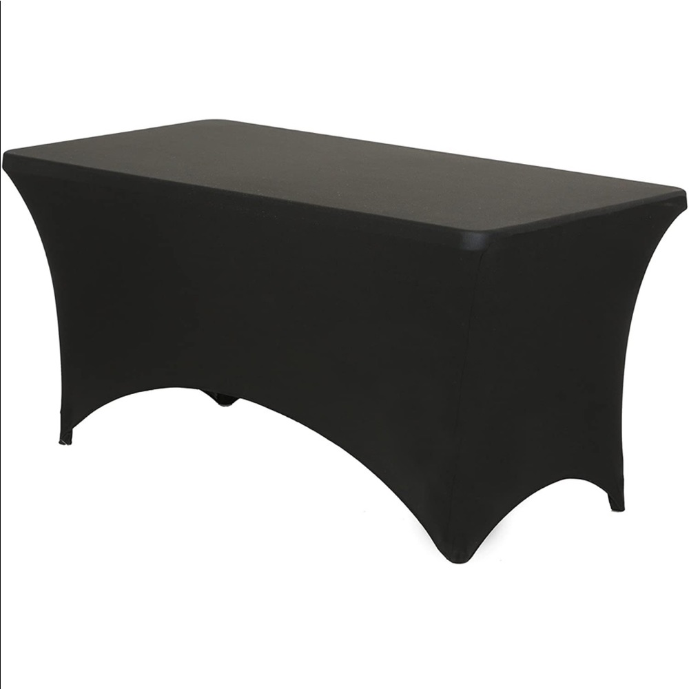 6 ft Rectangular Fitted Spandex  Cover Stretchable Tablecloth - Black